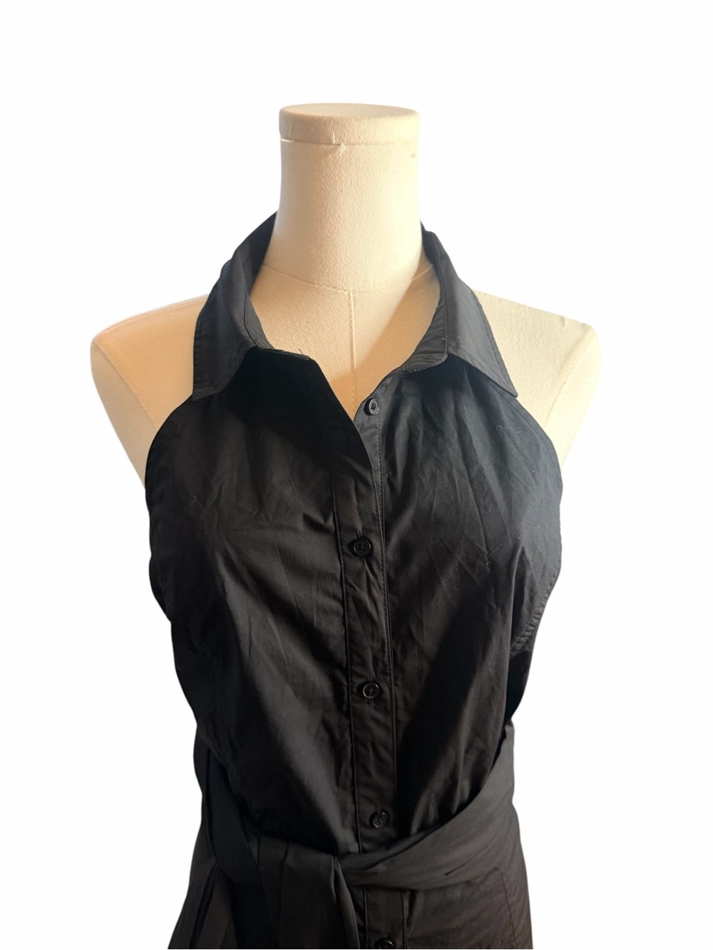 Sunday in Brooklyn Black Open Back Halter Tie Waist Top XL - Picture 3 of 8